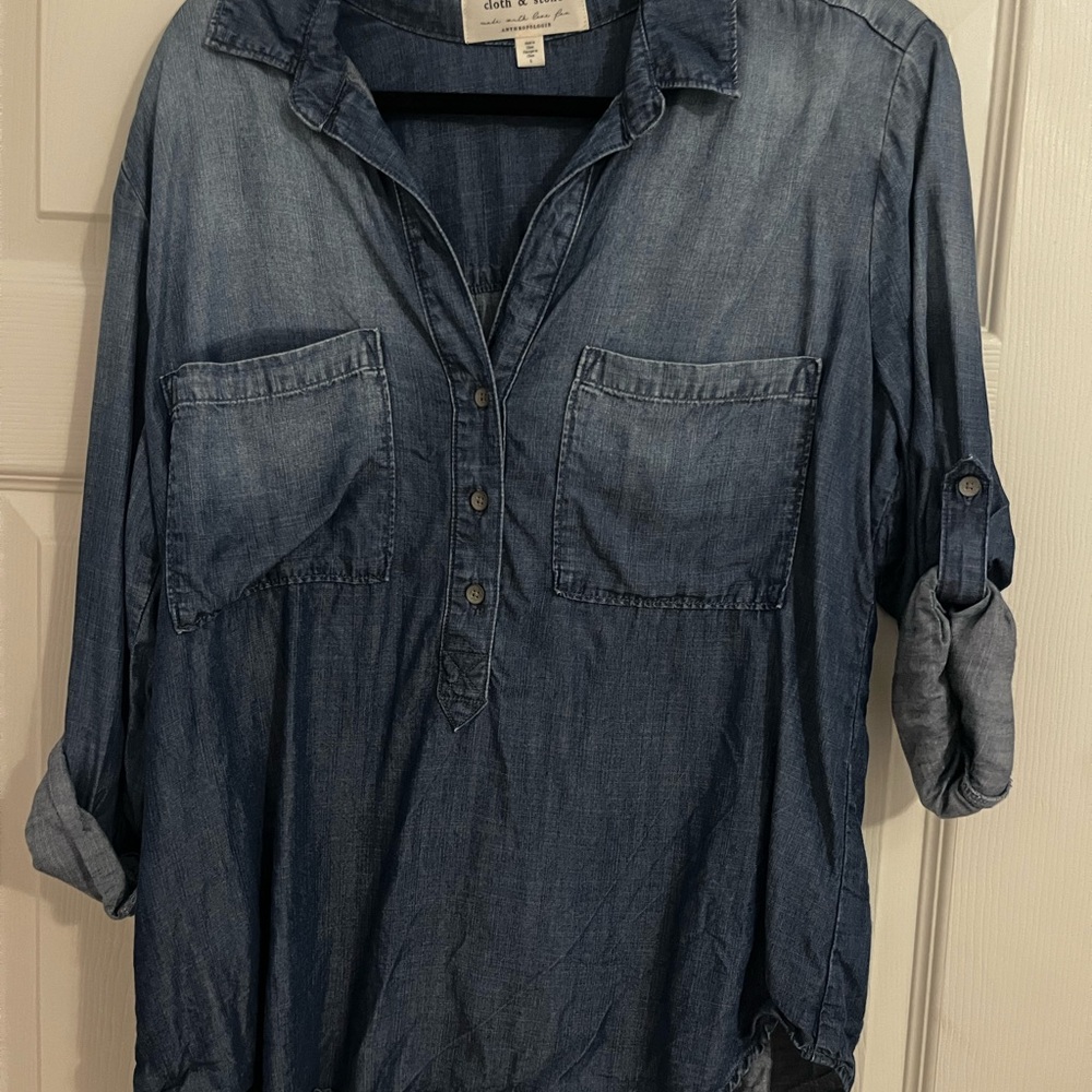 Cloth & Stone Indigo Chambray Shirt